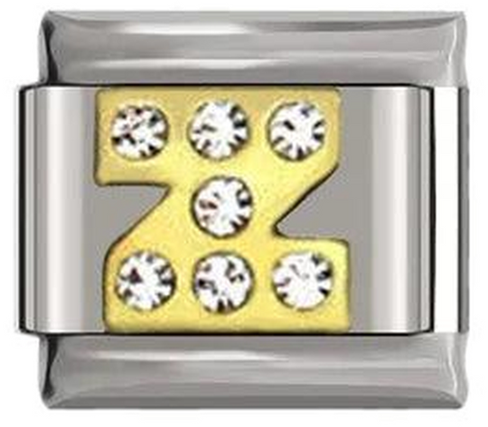 Letter Z in Gold with Stones, on Silver - letter-z-in-gold-with-stones-on-silver-45962556637519.png