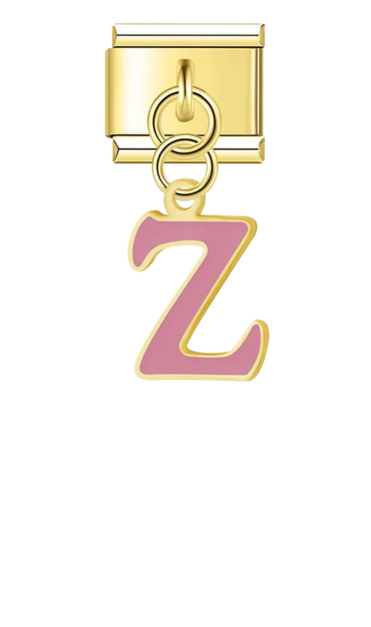 Letter Z in Pink, on Gold - letter-z-in-pink-on-gold-charms-45962558177615.png