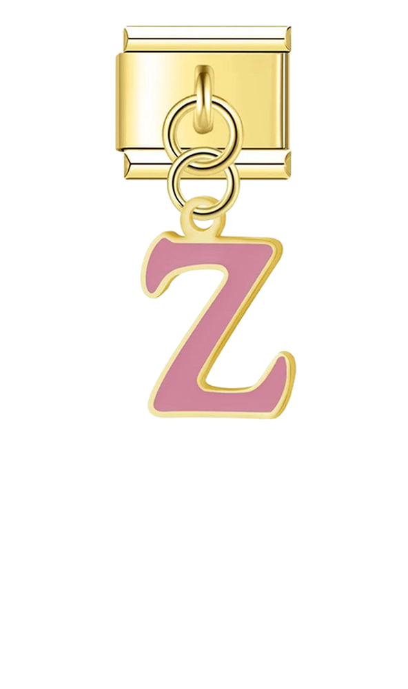 Letter Z in Pink, on Gold - letter-z-in-pink-on-gold-charms-45962558177615.png