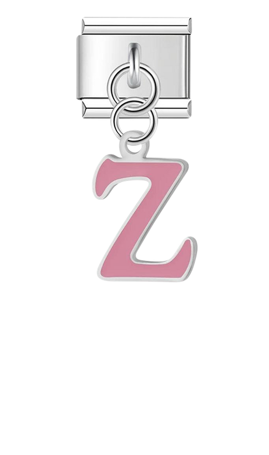 Letter Z in Pink, on Silver - letter-z-in-pink-on-silver-charms.png