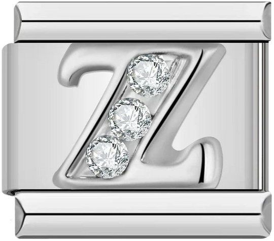 Letter Z with Stones, on Silver - letter-z-with-stones-on-silver-45961147449679.png