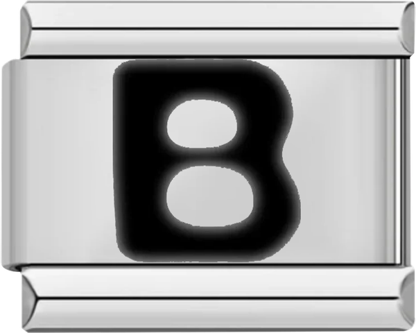 Letter B in Black, on Silver - letter b in black on silver.png