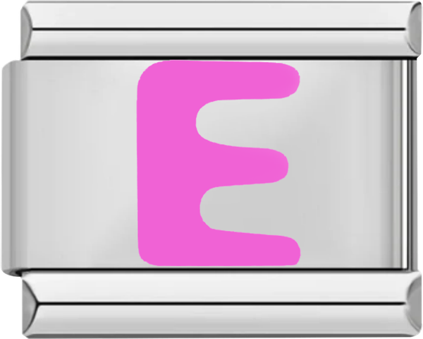 Letter E in Pink, on Silver - letter e in pink on silver.png