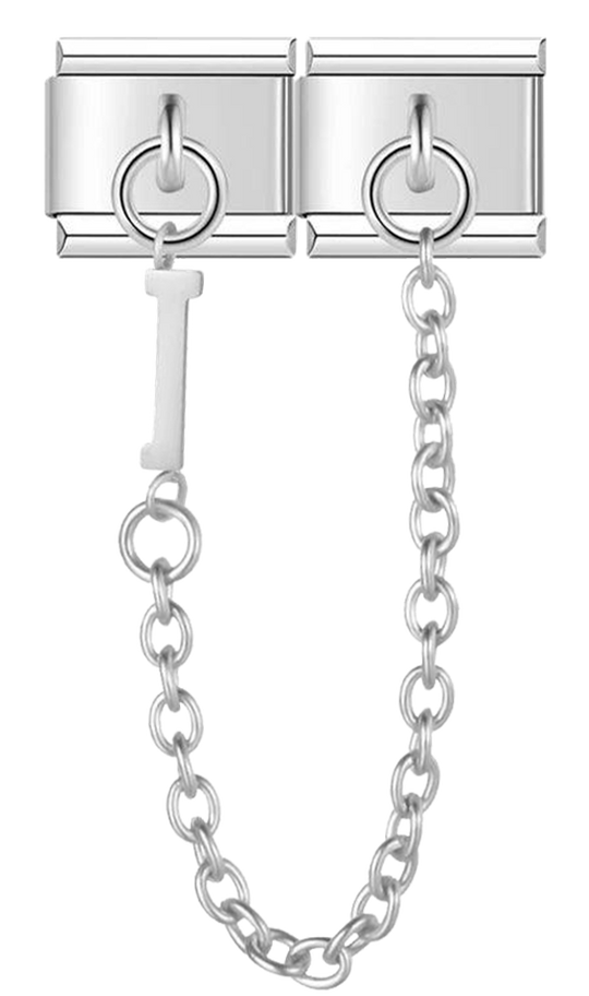 Letter I, Double Linked Charms, on Silver - letter i double linked charms on silver.png