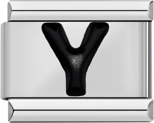 Letter Y in Black, on Silver - letter y in black on silver.png
