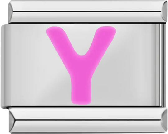 Letter Y in Pink, on Silver - letter y in pink on silver.png
