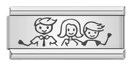 Mutter und ihre Kinder, auf Silber