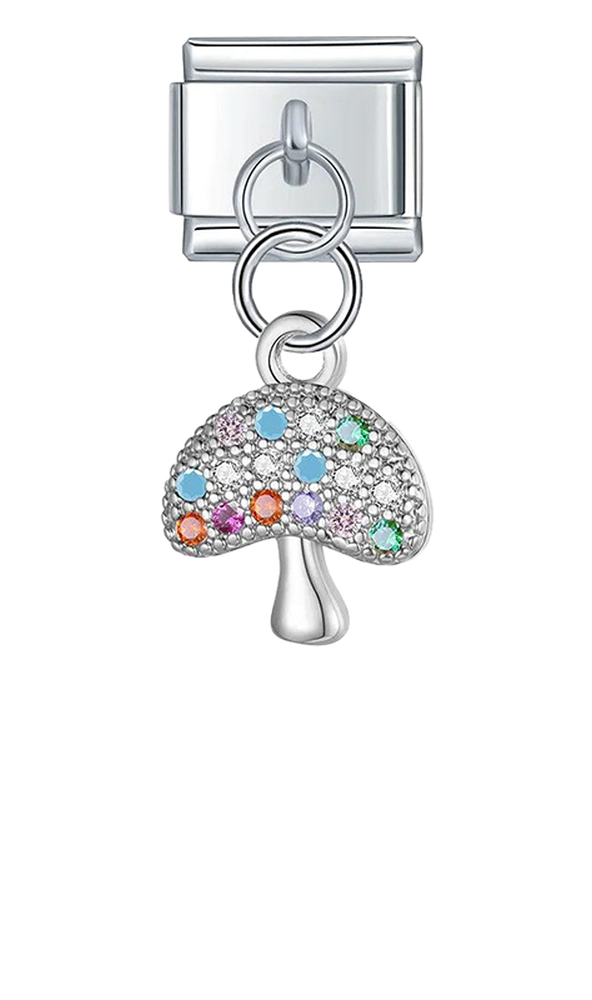 Mushroom with Stones, on Silver - mushroom-with-stones-on-silver-charms.png