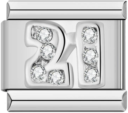Number 21 in Silver and White Stones - number-21-in-silver-and-white-stones-45411572023631.png