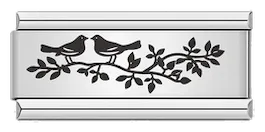 Pairs of Swallows on a Branch, on Silver - pairs-of-swallows-on-a-branch-on-silver-charms-45934235058511.webp
