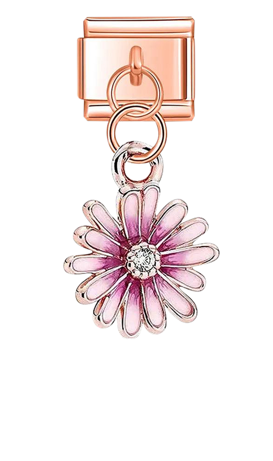 Pink Daisy with Stone, on Rose Gold - pink-daisy-with-stone-on-rose-gold-charms-45961148301647.png