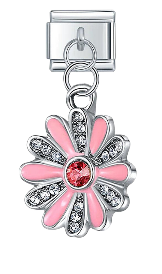 Pink Flower with Stones, on Silver - pink-flower-with-stones-on-silver-charms-45922273493327.png