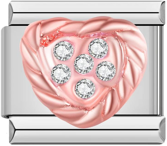 Pink Heart with White Stones, on Silver - pink-heart-with-white-stones-on-silver-45413197840719.png