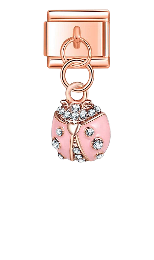 Pink Ladybird with Stones, on Rose Gold - pink-ladybird-with-stones-on-rose-gold-charms-45922273821007.png