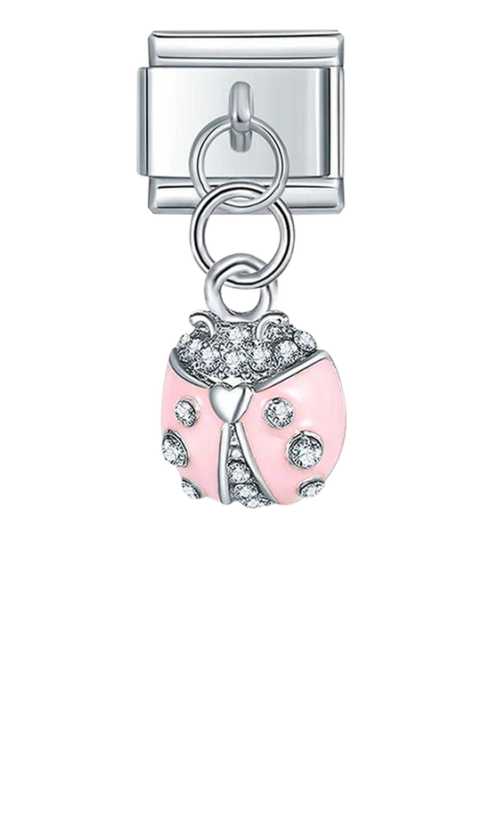 Pink Ladybird with Stones, on Silver - pink-ladybird-with-stones-on-silver-charms-45928145879375.png