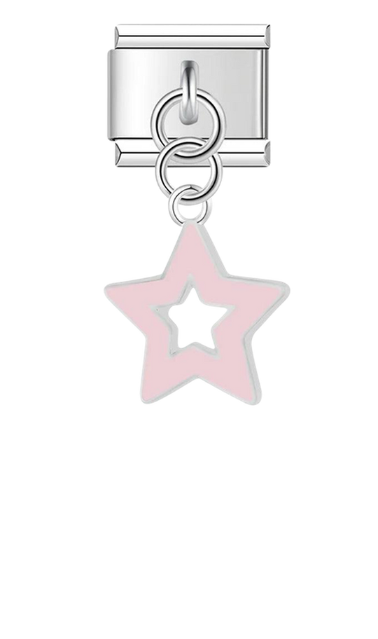 Pink Star, on Silver - pink-star-on-silver-charms-45921569866063.png