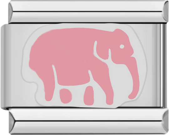 Pink Elephant, on Silver - pink elephant on silver.png