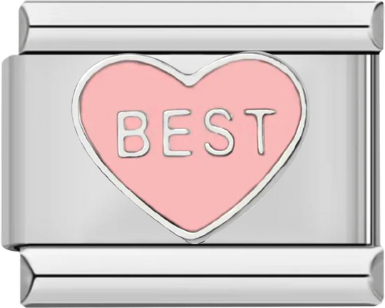 Pink Heart, BEST, on silver - pink heart best on silver.png