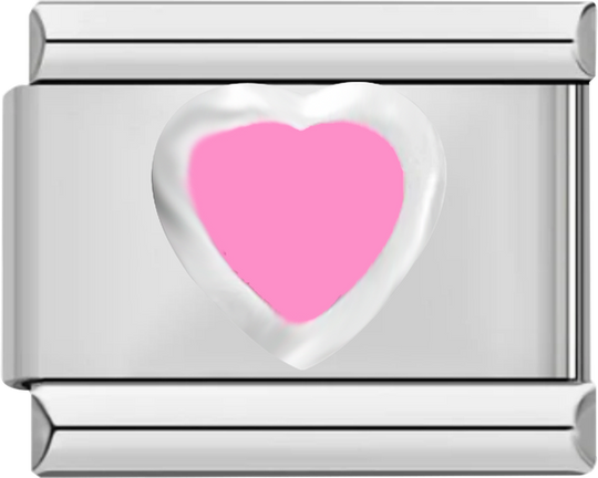 Pink Heart, on Silver - pink heart on silver.png