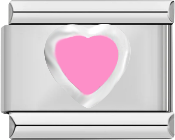 Pink Heart, on Silver - pink heart on silver.png