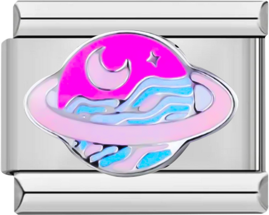 Pink Saturn with its Moon - pink saturn with its moon.png