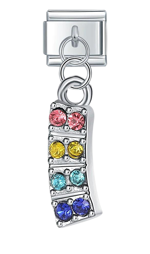 Plate with Multicolor Stones, on Silver - plate-with-multicolor-stones-on-silver-charms-45922133147983.png