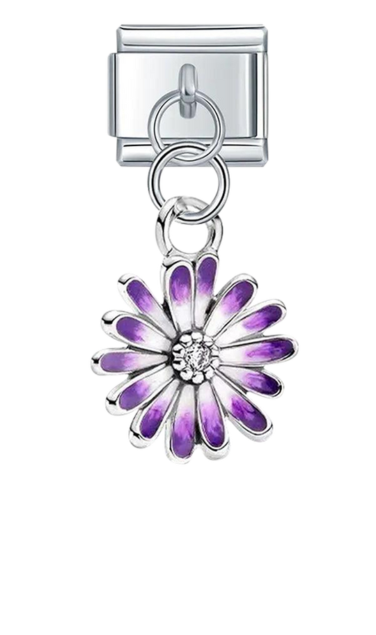 Purple Daisy with Stone, on Silver - purple-daisy-with-stone-on-silver-charms-45961147908431.png