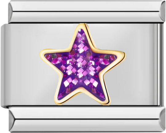 Purple Star with Glitter, on Silver - purple star with glitter on silver.png