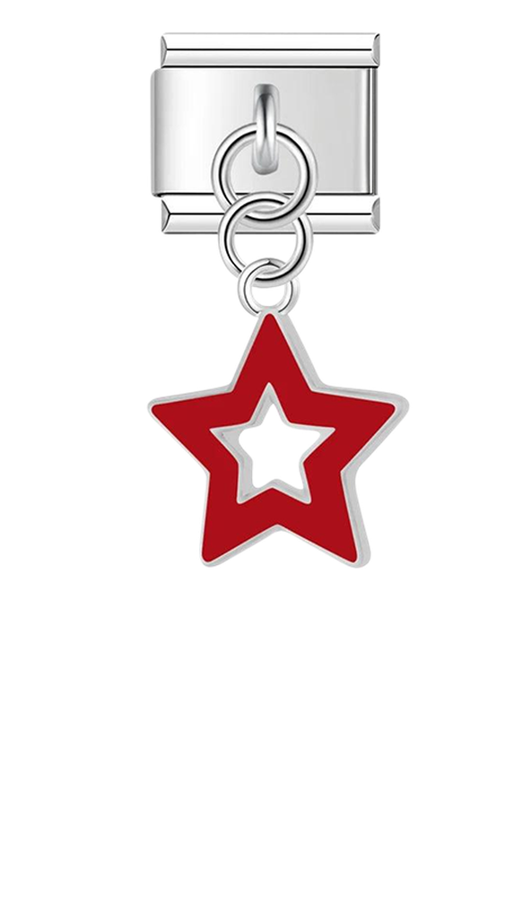 Red Star, on Silver - red-star-on-silver-charms-45921569341775.png