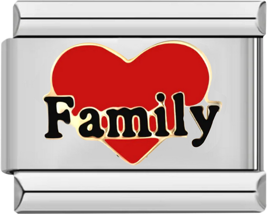 Red Heart, Family, on Silver - red heart family on silver.png