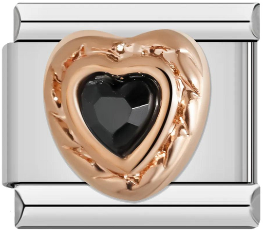 Rose Gold Heart with Black Stone - rose-gold-heart-with-black-stone-45394067259727.png