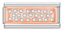 Rose Gold Plate with White Stones, Double, on Silver - rose-gold-plate-with-white-stones-double-on-silver-charms-45960040972623.webp