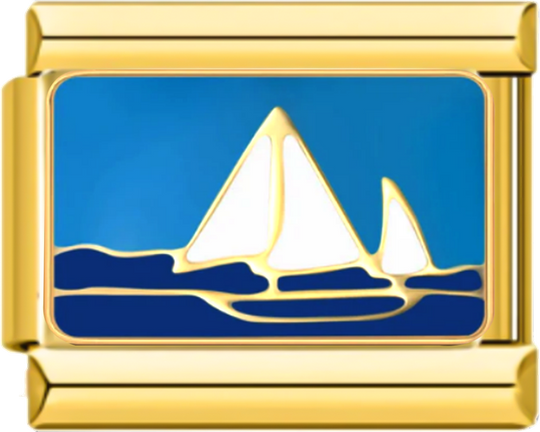 Sailing Boat in the Sea, on Gold - sailing boat in the sea on gold.png