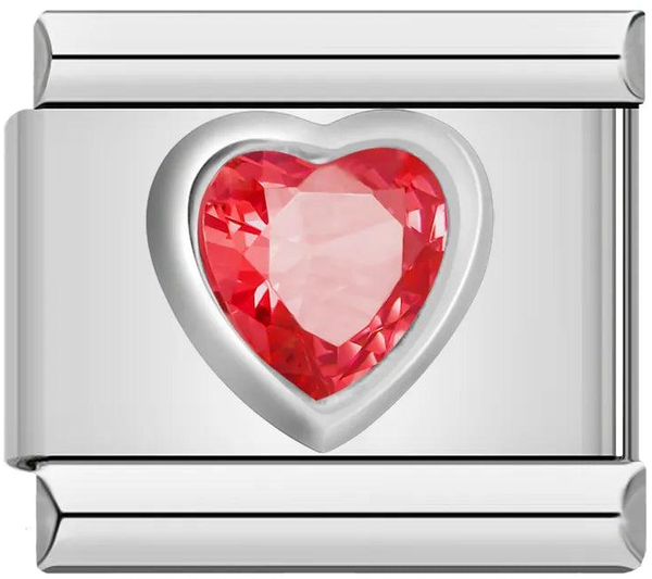 Silver Heart with Red Stone, on Silver - silver-heart-with-red-stone-on-silver-45921887846735.png