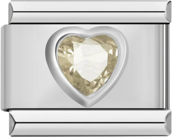 Silver Heart with Beige Stone, on Silver - silver heart with beige stone on silver.png