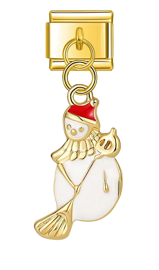 Snowman, White and Gold, and His Red Hat - snowman-white-and-gold-and-his-red-hat-charms-45394733662543.png