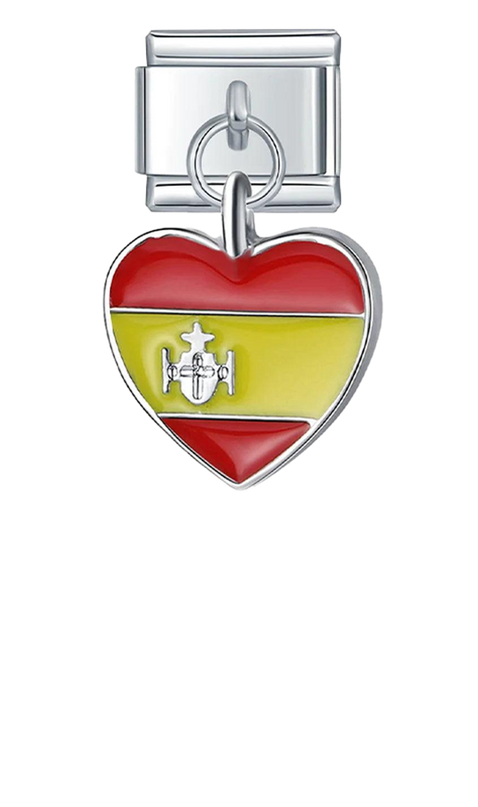 Spain Heart Flag, on Silver - spain-heart-flag-on-silver-charms-45942182543695.png