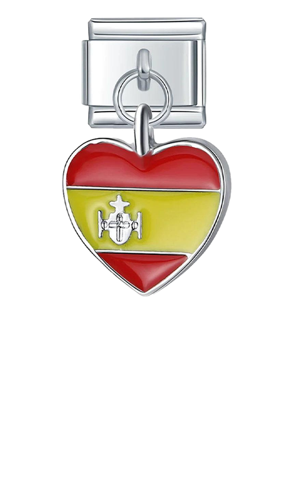 Spain Heart Flag, on Silver - spain-heart-flag-on-silver-charms-45942182543695.png