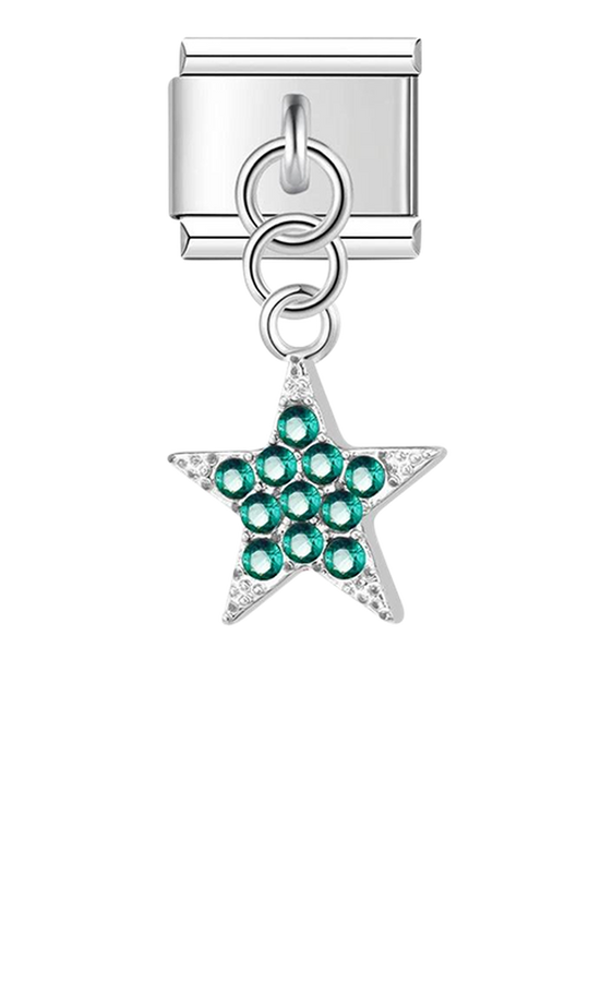 Star with Turquoise Stones, on Silver - star-with-turquoise-stones-on-silver-charms-45921569046863.png
