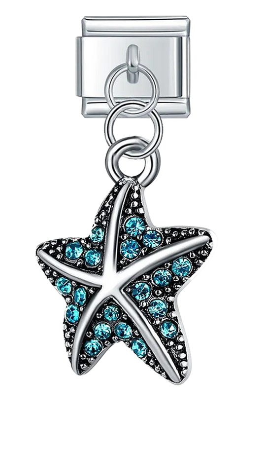 Starfish with Turquoise Stones, on Silver - starfish-with-turquoise-stones-on-silver-charms-45928144961871.png