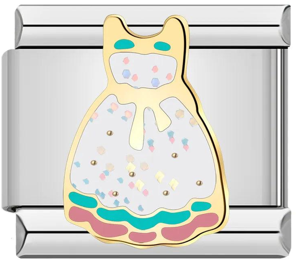 Summer dress, White and Pink, on Silver - summer-dress-white-and-pink-on-silver-45921078182223.png