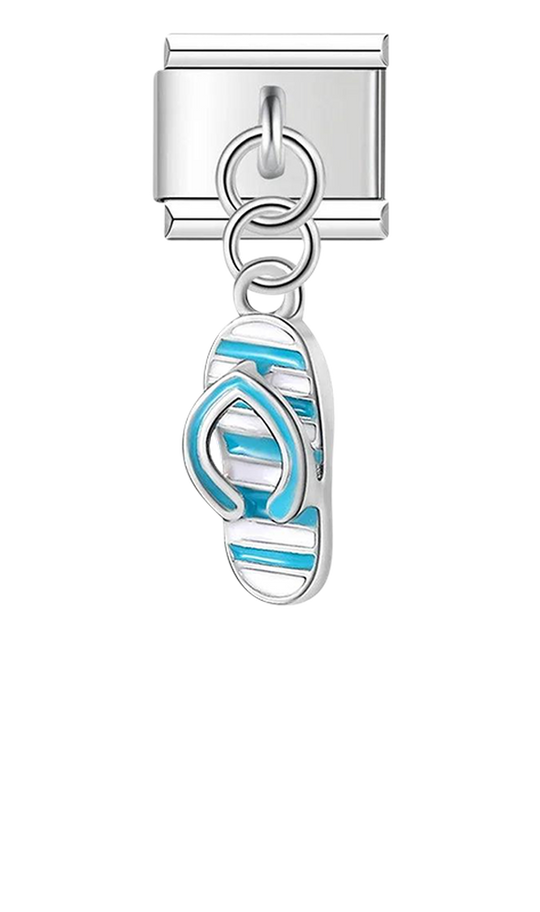 Tong, Turquoise and White, on Silver - tong-turquoise-and-white-on-silver-charms-45432227758415.png