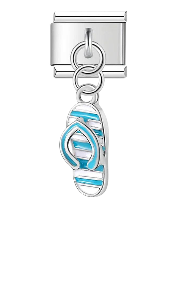 Tong, Turquoise and White, on Silver - tong-turquoise-and-white-on-silver-charms-45432227758415.png