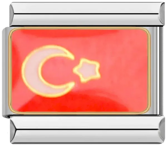 Turkey Flag, on Silver - turkey-on-silver.webp