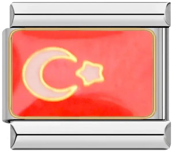 Turkey Flag, on Silver - turkey-on-silver.webp