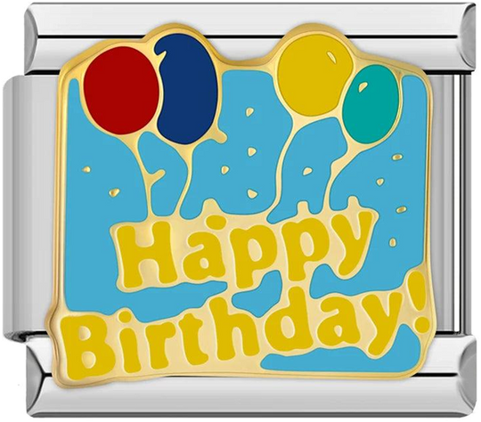 Turquoise Plate, Happy Birthday with Balloons, on Silver - turquoise-plate-happy-birthday-with-balloons-on-silver-45432045175119.png