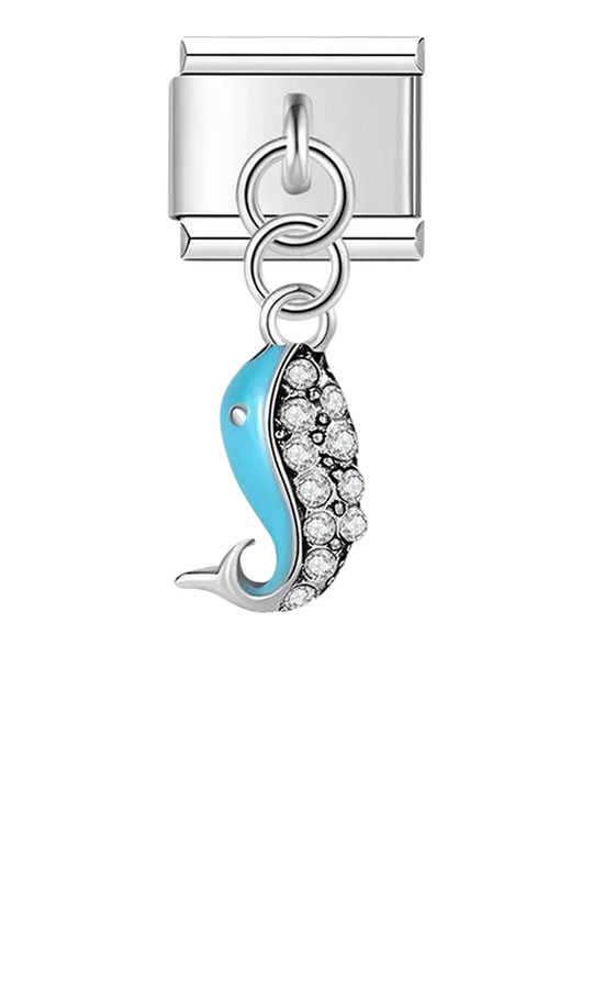 Turquoise Whale with Stones, on Silver - turquoise-whale-with-stones-on-silver-charms-45960923218255.png
