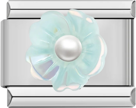 Turquoise Flower and its Pearl in 3D - turquoise flower and its pearl in 3d.png