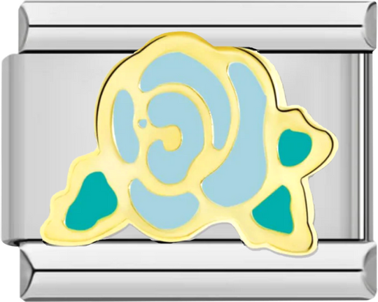 Turquoise Rose with Green Leaves - turquoise rose with green leaves.png