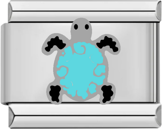 Turquoise Turtle, on Silver - turquoise turtle on silver.png